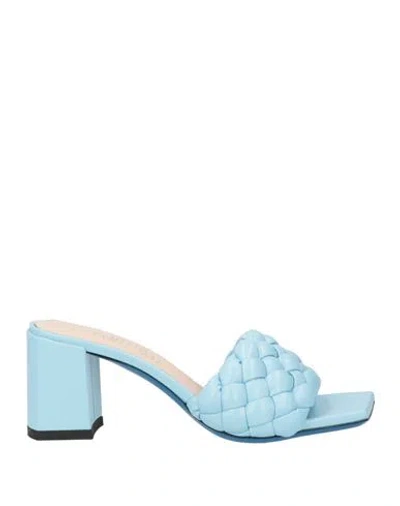 Loriblu Woman Sandals Sky Blue Size 6.5 Leather