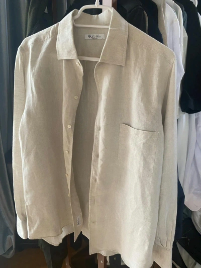 Pre-owned Loro Piana Flax Buttons Up Pocket Shirt In Cream