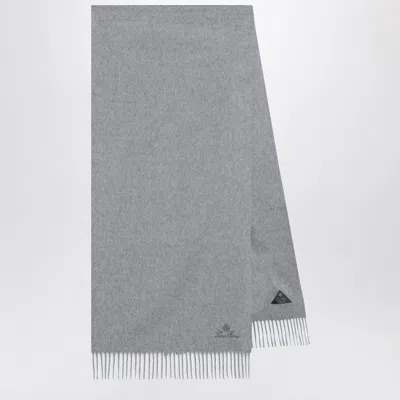 Loro Piana Light Grey Cashmere Scarf In Gray