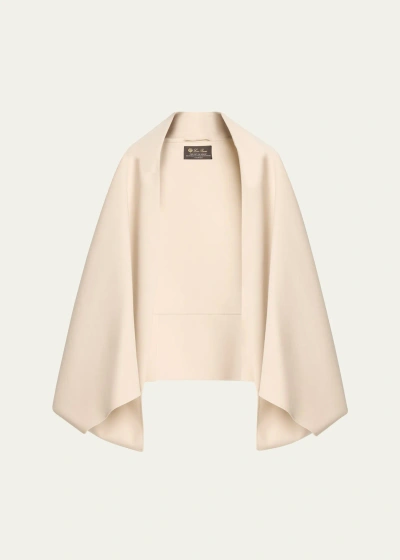 Loro Piana Michelle Virgin Wool Cape In White