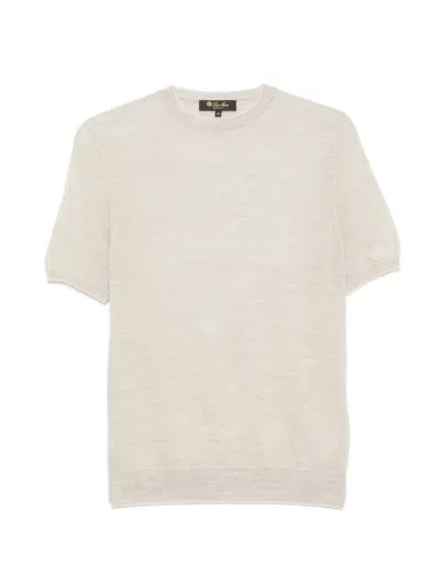 Loro Piana Short-sleeve Crew-neck Sweater In Neutral
