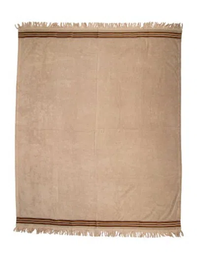 Pre-owned Loro Piana Suitcase Stripe Beach Towel In Brown