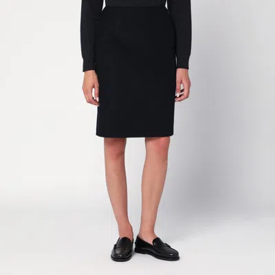 Loro Piana Vivian Navy Blue Cashmere Skirt