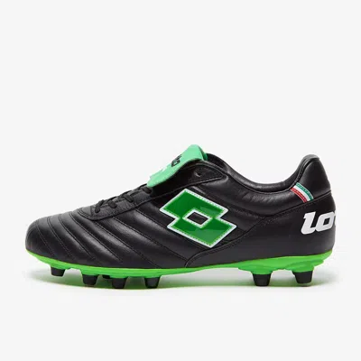 Lotto Stadio Og 215017-1ni Unisex Black Spring Green Fg Soccer Cleat Liq318