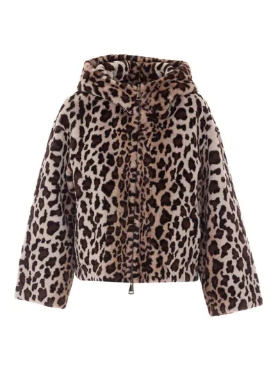 Lou Andrea Faux Fur Jacket In Multicolor