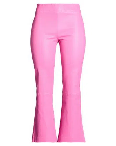 Lou Andrea Woman Pants Pink Size 12 Leather