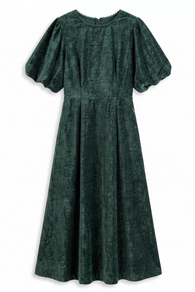 Louche Women's Philo Matte Velvet Midaxi Dress - Forest Green