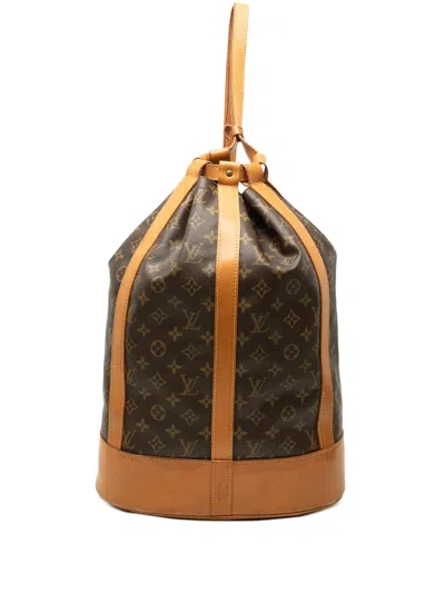 Pre-owned Louis Vuitton 1995 Monogram Randonnee Gm Backpack In Brown