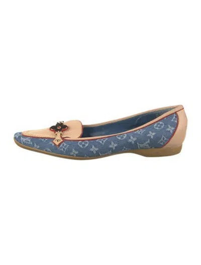 Pre-owned Louis Vuitton 2005 Lv Monogram Loafers In Blue/neutrals