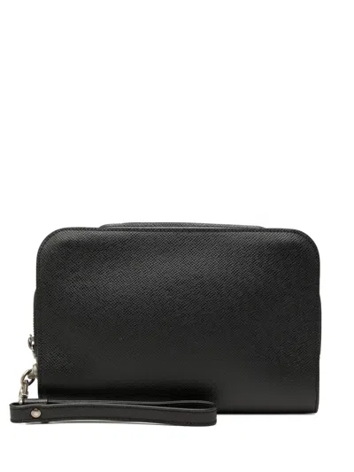 Pre-owned Louis Vuitton 2008 Taiga Pochette Baikal Clutch Bag In Black