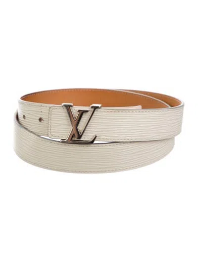 Pre-owned Louis Vuitton 2010's Epi Initiales Belt Belt In White