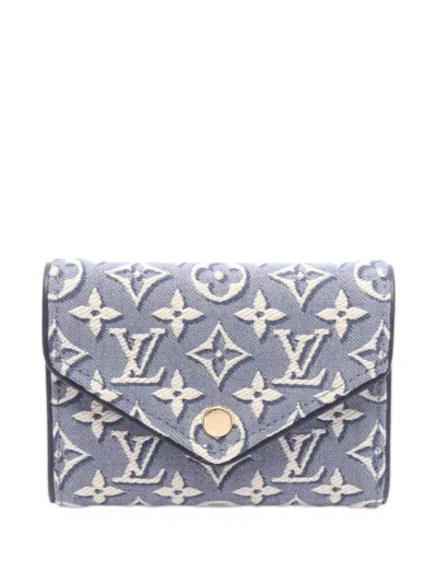 Pre-owned Louis Vuitton 2010s Victorine Monogram Trifold Wallet In Blue