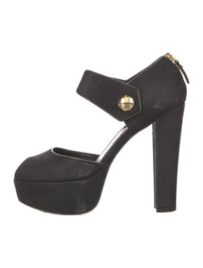 Pre-owned Louis Vuitton 2011  D'orsay Platform Peep-toe Sandal Pumps In Black