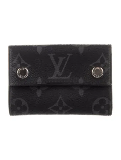 Pre-owned Louis Vuitton 2019 Coated Canvas Card Holder In Black