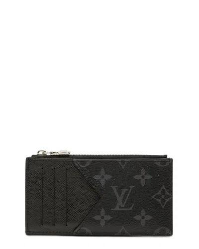 Pre-owned Louis Vuitton Black Monogram Eclipse Coin Card Holder M30271 (authentic Pre-  Loved)