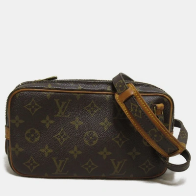 Pre-owned Louis Vuitton Brown Canvas Monogram Pochette Marly Bandouliere Crossbody Bag