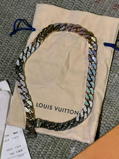 Pre-owned Louis Vuitton Cuban Virgil Chain In Gold