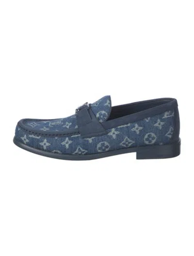 Pre-owned Louis Vuitton Denim Patterned Loafers In Blue