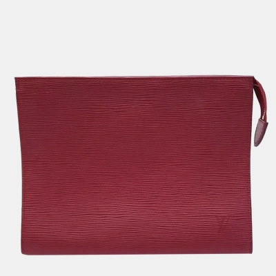 Pre-owned Louis Vuitton Epi Pochette Toilette 26 In Red