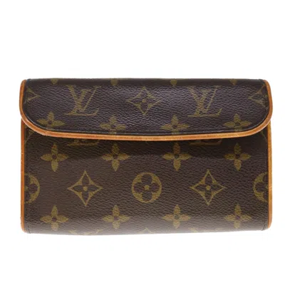 Pre-owned Louis Vuitton Florentine Canvas Clutch Bag () In Brown