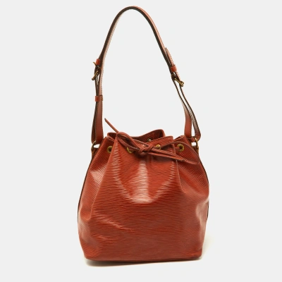 Pre-owned Louis Vuitton Kenyan Fawn Epi Leather Vintage Noé Bag In Brown