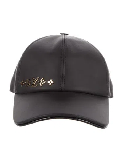 Pre-owned Louis Vuitton Leather Baseball Cap In Black