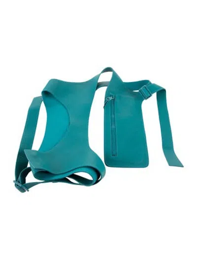 Pre-owned Louis Vuitton Lv Mid Layer Virgil Abloh Leather Harness Vest Silk Harness In Blue