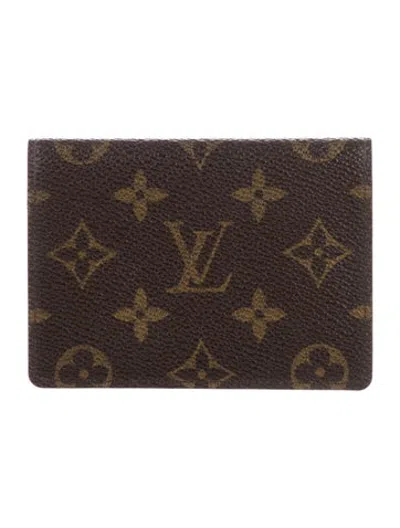 Pre-owned Louis Vuitton Lv Monogram Card Holder In Brown