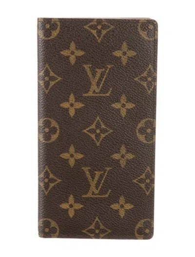 Pre-owned Louis Vuitton Lv Monogram Coated Canvas Card Holder In Brown