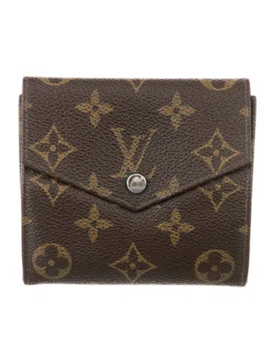 Pre-owned Louis Vuitton Lv Monogram Elise Wallet In Brown