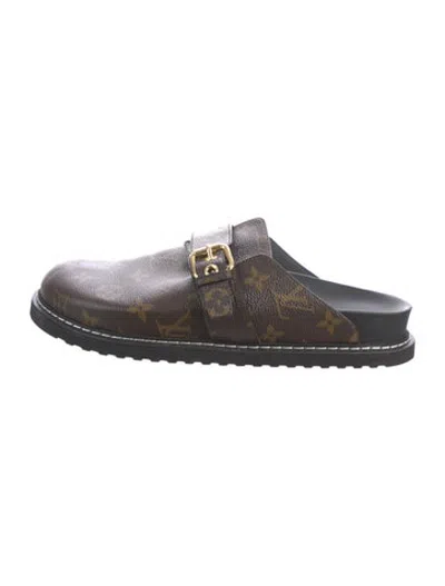 Pre-owned Louis Vuitton Lv Monogram Mules In Brown