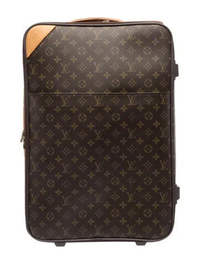 Pre-owned Louis Vuitton Lv Monogram Pegase Suitcase In Brown