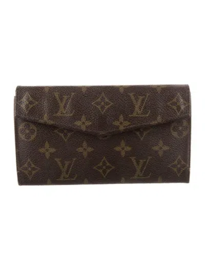 Pre-owned Louis Vuitton Lv Monogram Sarah Wallet In Brown