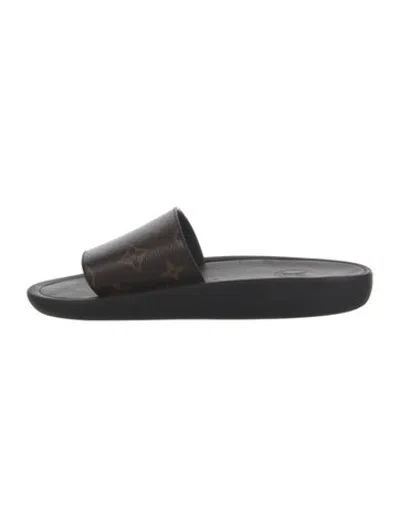 Pre-owned Louis Vuitton Lv Monogram Slides In Brown