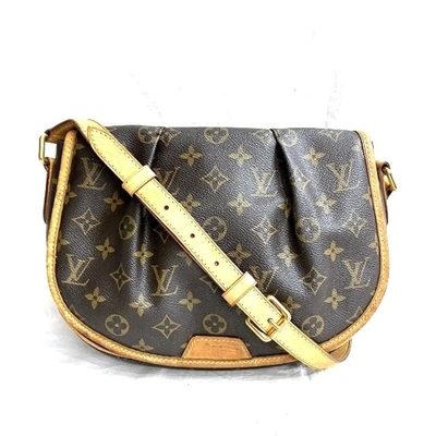 Pre-owned Louis Vuitton Menilmontant Canvas Shoulder Bag () In Brown