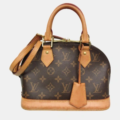 Pre-owned Louis Vuitton Monogram Alma Bb Satchel Bag In Brown