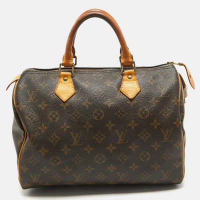 Pre-owned Louis Vuitton Monogram Canvas Speedy 30 Bag In Brown