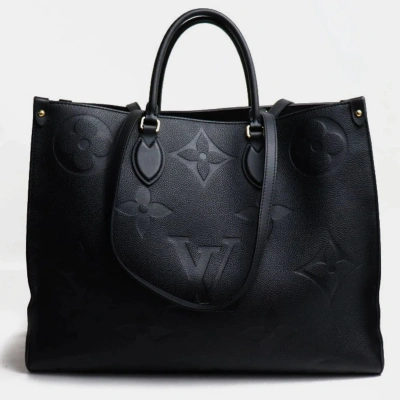 Pre-owned Louis Vuitton Monogram Empreinte Black On The Go Gm Tote