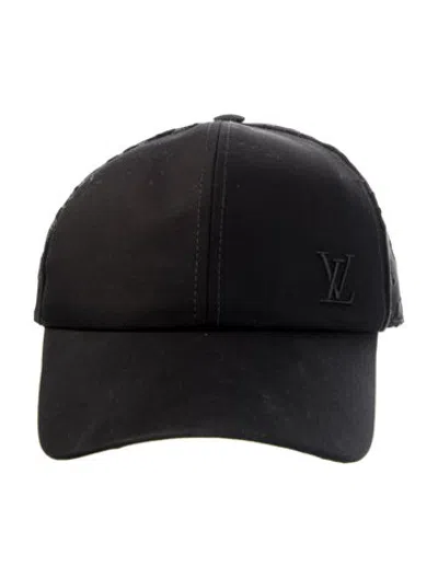 Pre-owned Louis Vuitton Monogram Mesh Cotton Baseball Cap In Black