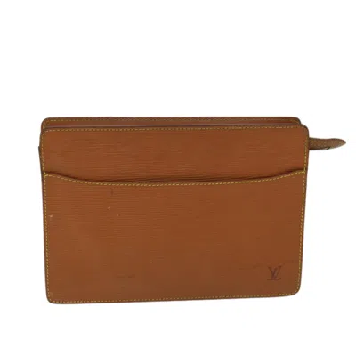 Pre-owned Louis Vuitton Pochette Homme Leather Clutch Bag () In Brown