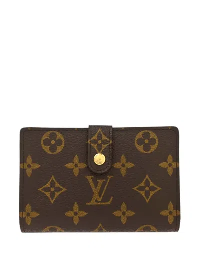 Pre-owned Louis Vuitton Portefeuille Viennois Monogram Canvas Wallet In Brown