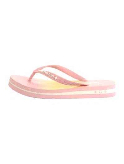 Pre-owned Louis Vuitton Rubber Graphic Print Flip Flops In Pink