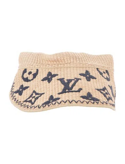 Pre-owned Louis Vuitton Woven Visor Hat In Neutrals