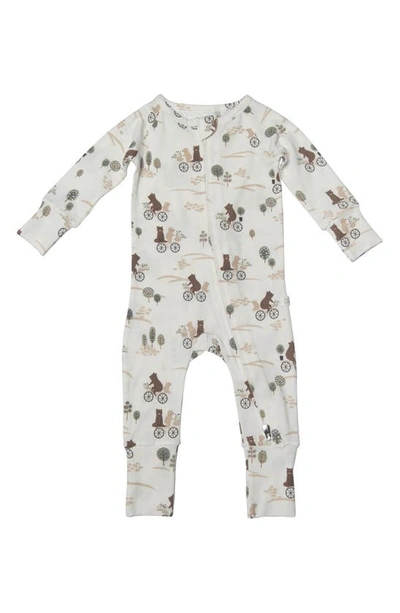 Loulou Lollipop Babies' Bears Print Fitted One-piece Pajamas In Bears On Bikes