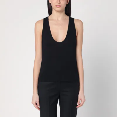 Loulou Studio Black Tank Top In Wool Blend