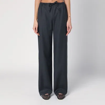 Loulou Studio Black Wide Pants With Drawstring