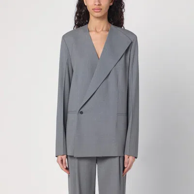 Loulou Studio Double-breasted Wool Blazer In Gray