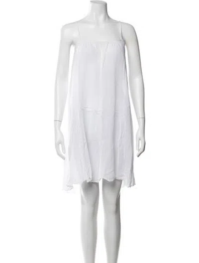 Pre-owned Loup Charmant Square Neckline Mini Dress In White