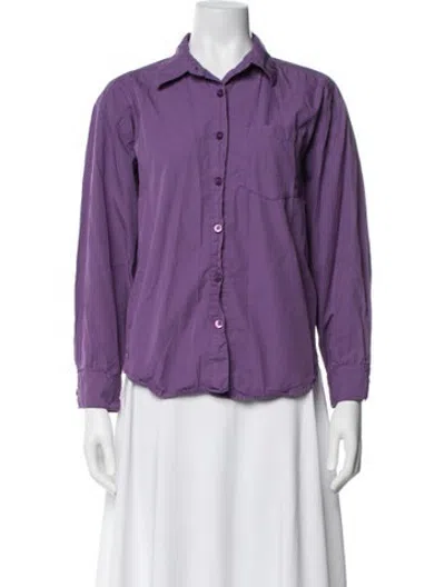 Pre-owned Loup Long Sleeve Button-up Top In Purple