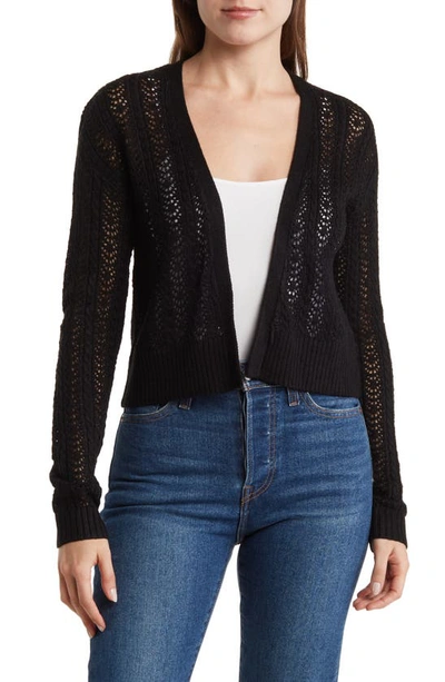 Love By Design Gia Pointelle Cardigan In Black